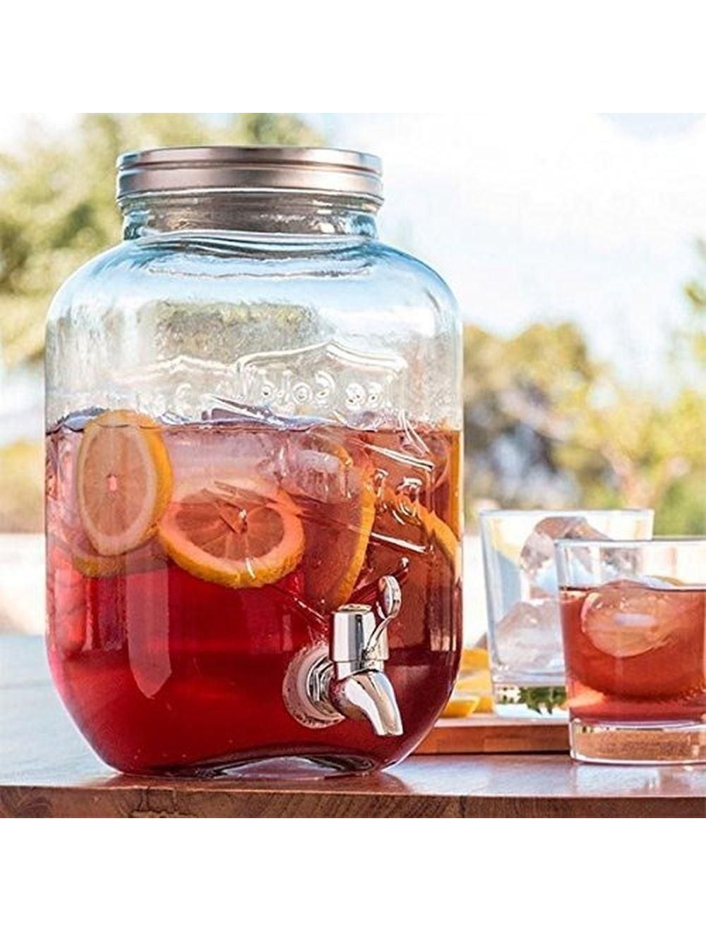 8L Large Drinks Dispenser Jug & Cocktail Fruit Punch with Tap Wine Jar