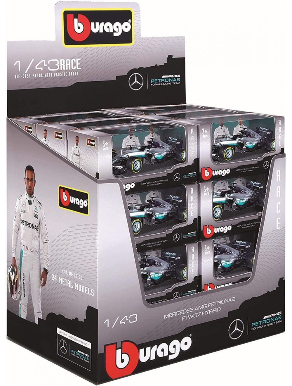 Bburago 1:18 Mercedes-Benz F1 W07 Hybrid Racing Team Model Rosberg Hamilton  Racing Model Collect Gifts Toy B216