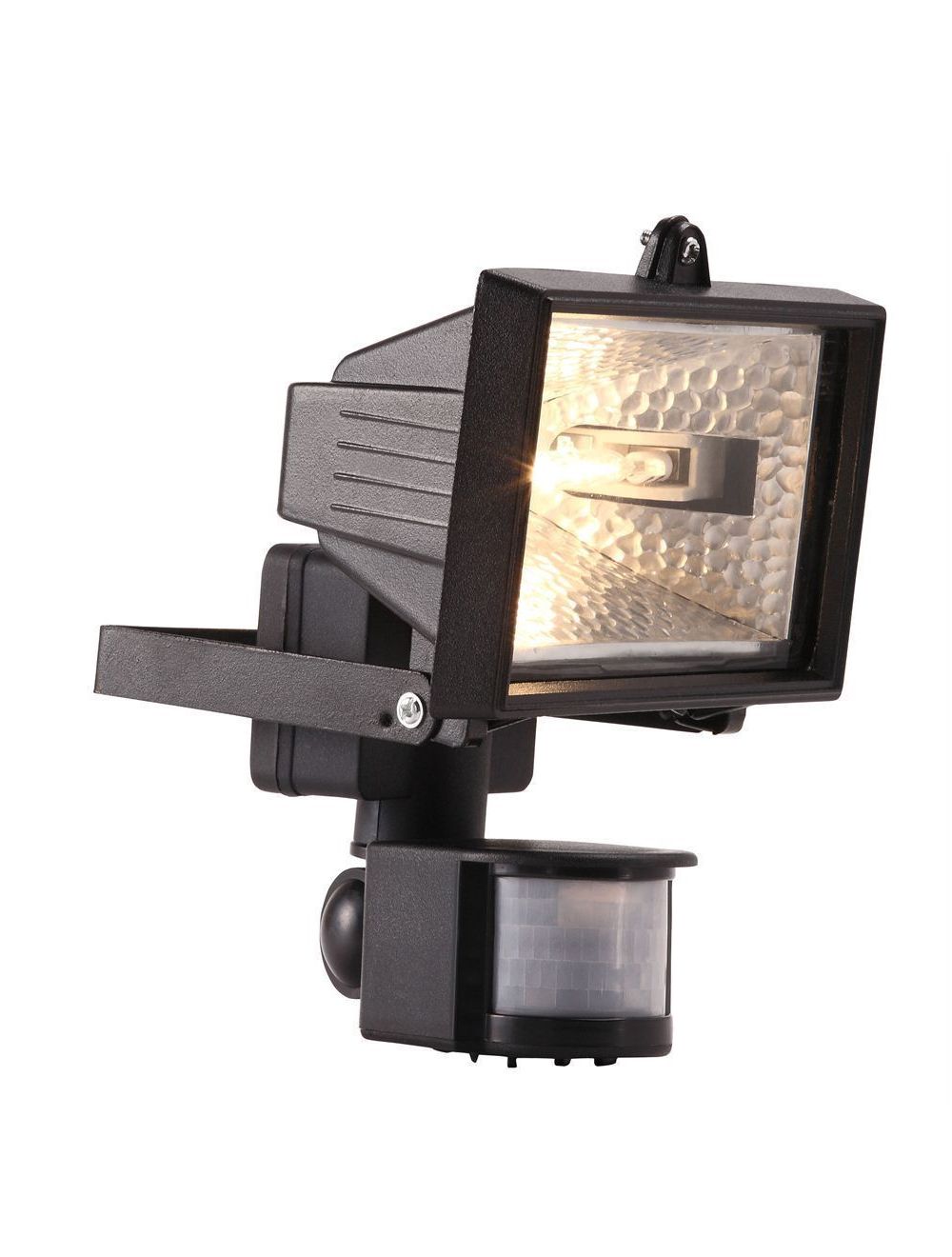 Floodlight with PIR Motion Sensor Black Eco Halogen Exterior Security ...