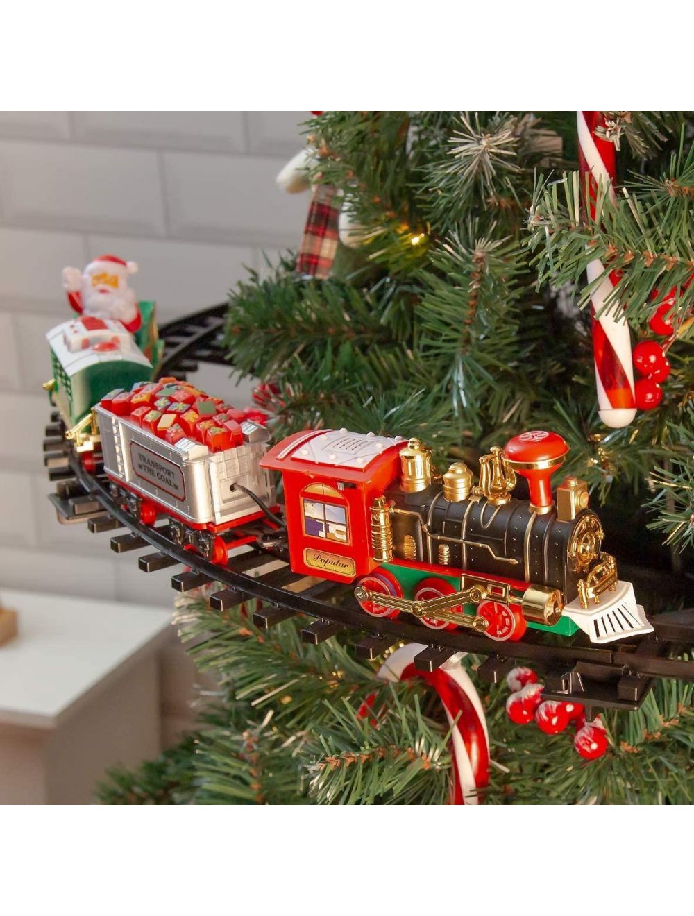 Christmas Tree Train Set Around the Tree Xmas Decoration Festive Light Up Sound