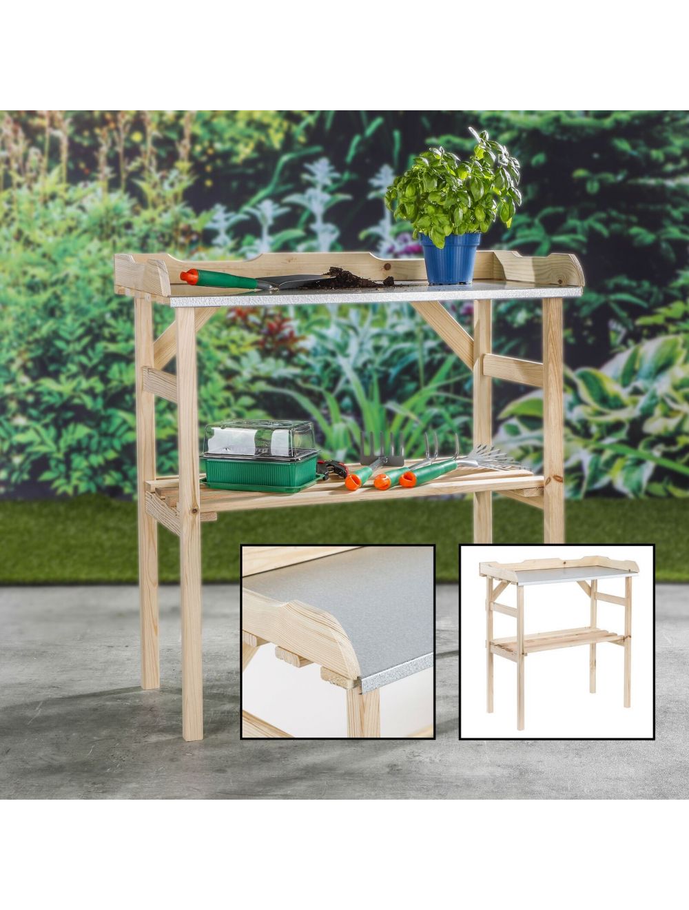 Unibos Potting Table Bench Outdoor Garden Table For Potting Plants ...