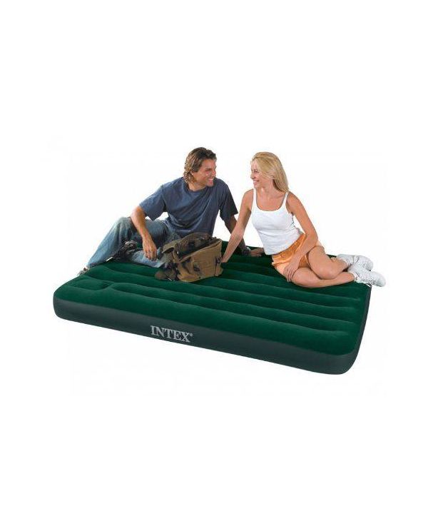 Intex Flocked Double Airbed with Built in Foot Pump 66928e