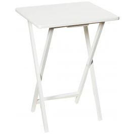 White ECO Low Portable Tray Table with White Nylon Straps — Gate