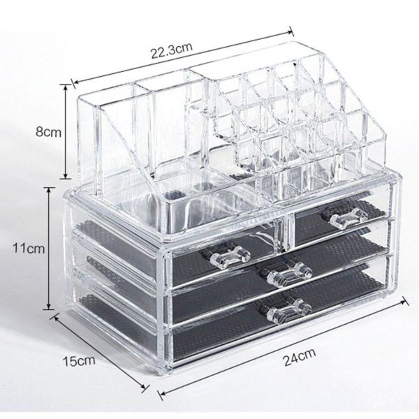 Taylor Brown Clear Acrylic Makeup Organiser Storage Stand For