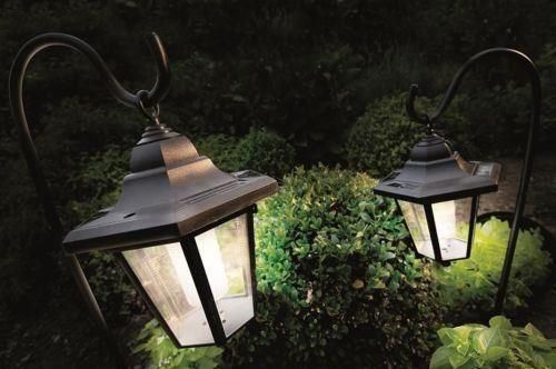 2 X Solar Classic Led Shepherd Hanging Garden Lanterns Coach
