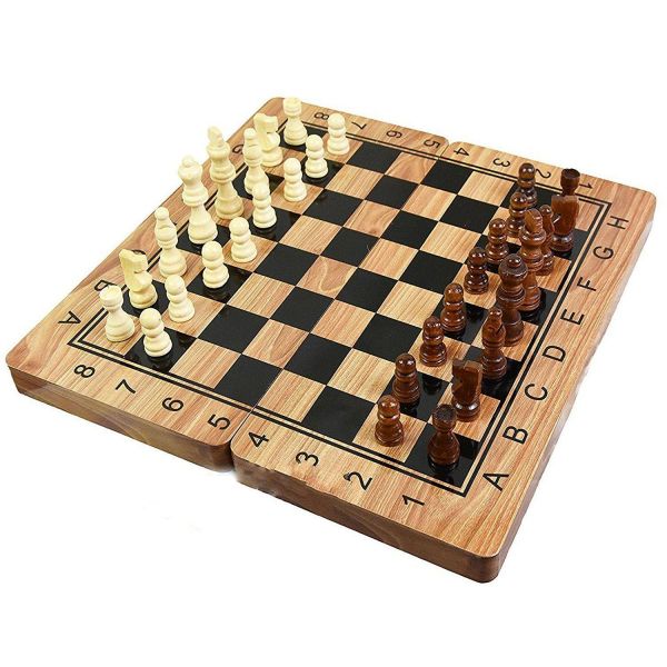 Shine 3 in 1 Wooden Board Game Set Compendium Travel Games Chess Backgammon Draughts 