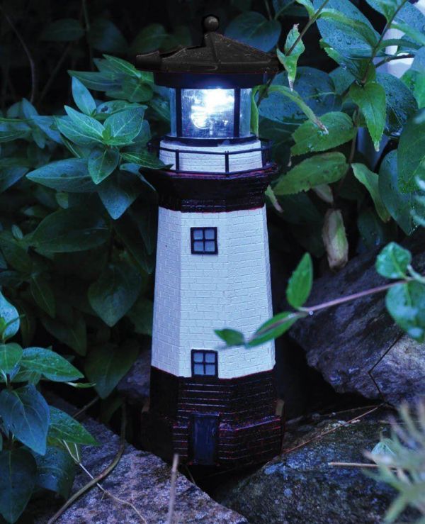 Kingfisher Solar Powered Traditional Garden Lighthouse